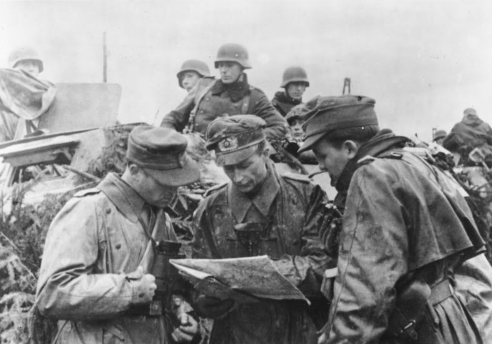 German field commanders plan the advance during the Battle of the Bulge 